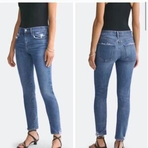 AGOLDE Toni Mid Rise Straight Chewed Hem Jeans Size 29
